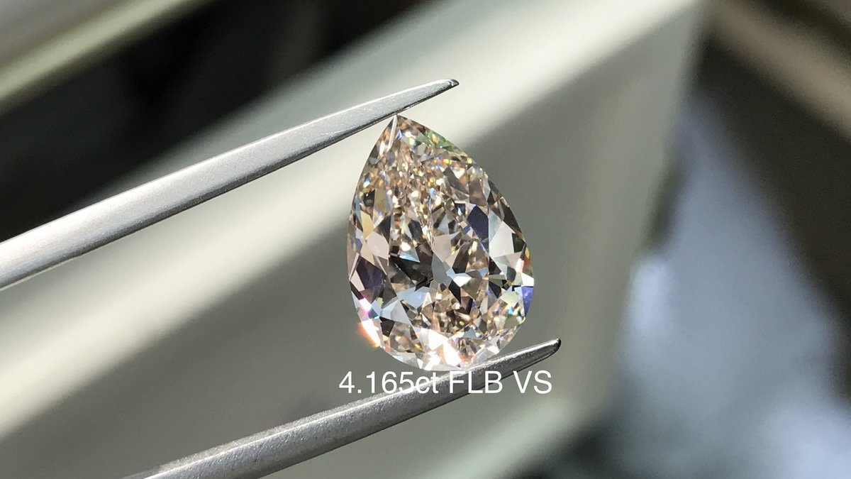 4.165克拉 水滴老切 FLB(棕)色 VS